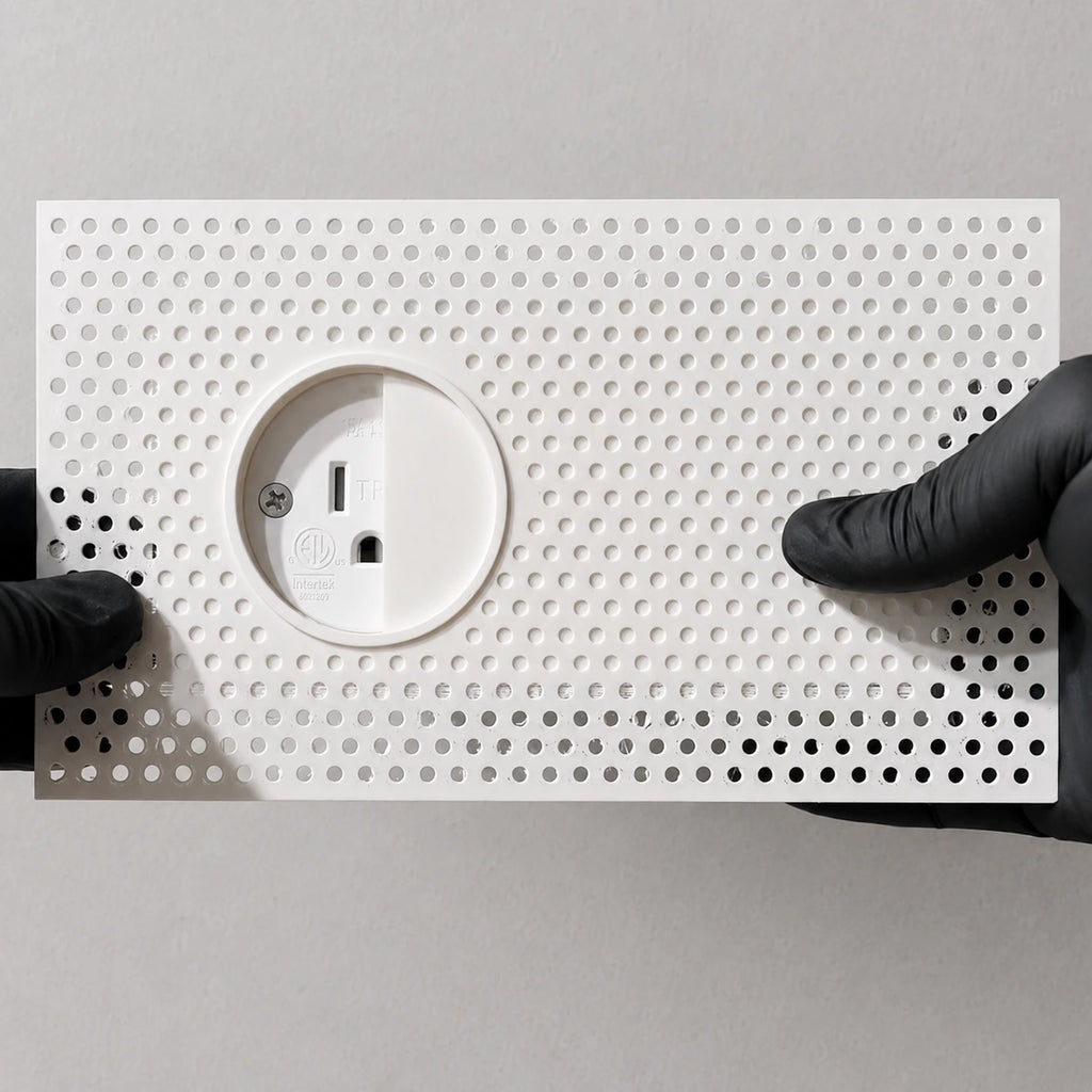 Trimless Concealed Outlet Enclosure with Sliding Lid